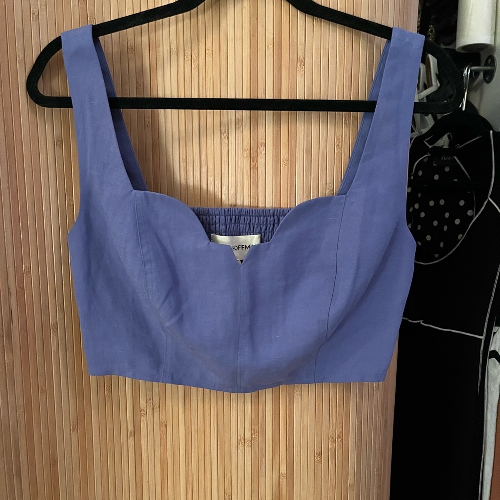 Mara Hoffman Blue Smocked crop Top